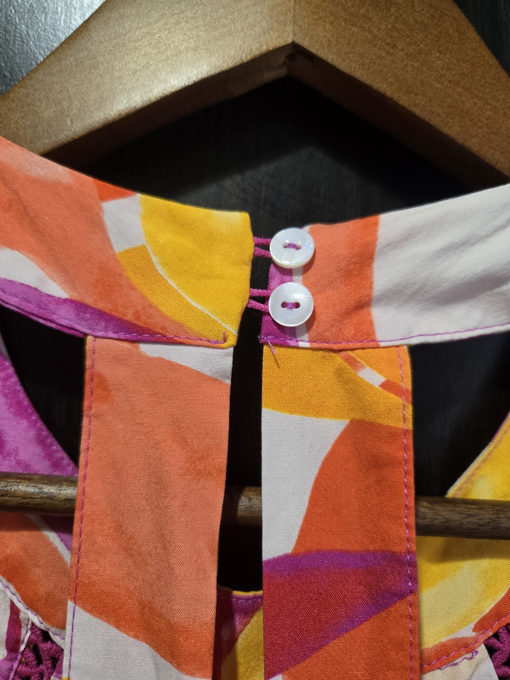 Anthropologie Pink, Yellow & Orange Halter Maxi Dress Sleeveless Size M - Picture 8 of 10